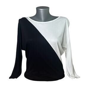 NWT NEW I.N.C. International Concepts Black and White Diagonal Shirt Size XS